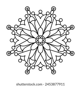 easy mandala design for coloring book, relaxing mandala art for tattoo design
