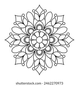 easy mandala design for coloring book, yoga logo design, easy mandala art for tattoo design
