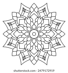 easy mandala design for coloring book, tattoo and henna design, creative mandala art
