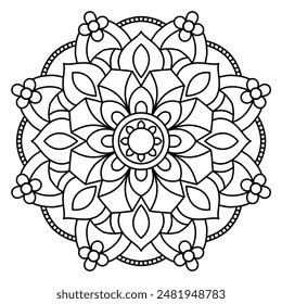 easy mandala design for coloring book, tattoo and henna design, creative mandala art, mandala design for adults coloring book
