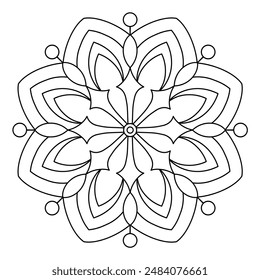 easy mandala design for coloring book, tattoo and henna design, creative mandala art for adults and kids coloring book
