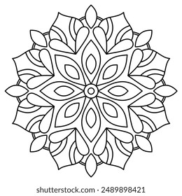 easy mandala design for coloring book, tattoo and henna design, creative mandala art, mandala design for adults coloring book
