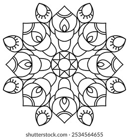 Einfaches Mandala-Design zum Färben von Buch, Wandkunst, Henna und Tattoo-Design, einzigartige Mandala-Kunst für Erwachsene und Kinder Färbung Buch
