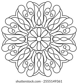easy mandala design for coloring book page, creative mandala art
