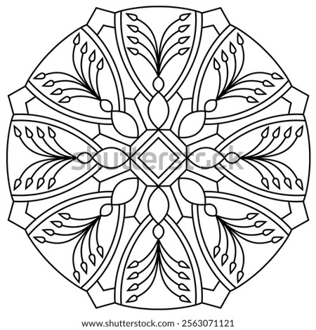 easy mandala design for coloring book page , creative mandala art for wall art
