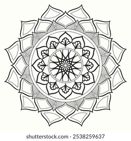 easy mandala design , ornamental mandala coloring  art for adult 