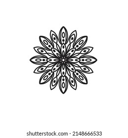 Mandala fácil, patrón de color de flores de doodle en fondo blanco