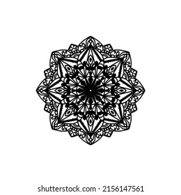 Mandala fácil, patrón de color de flores de doodle en fondo blanco
