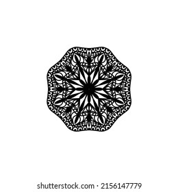 Mandala fácil, patrón de color de flores de doodle en fondo blanco