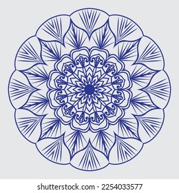 Easy Mandala Flower, Black Geometric patten, coloring page on white background.Easy Mandala, Mandala flower coloring on white background
