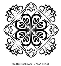 Mandala fácil, líneas intrincadas y patrones perfectos para el arte de la pared, invitaciones, marca, toque de elegancia diseños mandalas Libro para colorear para adultos, adultos mayores Elegante Simple Mandala Diseño de flores.