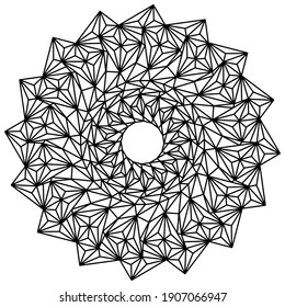 Easy mandala like flower or star, basic and simple mandalas Coloring Book for adults, seniors, and beginner. Digital drawing. Floral. Flower. Oriental. Book Page. Vector.