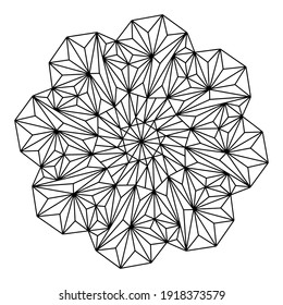 Easy mandala like flower or star, basic and simple mandalas Coloring Book for adults, seniors, and beginner. Digital drawing. Floral. Flower. Oriental. Book Page. Vector.