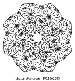 Easy mandala like flower or star, basic and simple mandalas Coloring Book for adults, seniors, and beginner. Digital drawing. Floral. Flower. Oriental. Book Page. Vector.