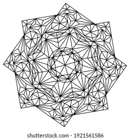 Easy mandala like flower or star, basic and simple mandalas Coloring Book for adults, seniors, and beginner. Digital drawing. Floral. Flower. Oriental. Book Page. Vector.