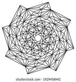 Mandala fácil como flor o estrella, mandalas básicas y simples libro de colorear para adultos, adultos mayores y principiantes. Dibujo digital. Floral. Flor. Oriental. Página Libro. Vector.
