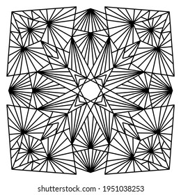 Easy mandala like flower or star, basic and simple mandalas Coloring Book for adults, seniors, and beginner. Digital drawing. Floral. Flower. Oriental. Book Page. Vector.