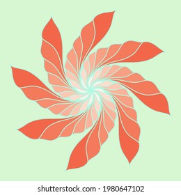 Easy mandala like flower or star, basic and simple mandala ornamentation design. Digital drawing. Floral. Flower. Oriental. Book Page. Vector.