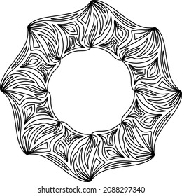 Easy mandala like flower or star, basic and simple mandalas Coloring Book for adults, seniors, and beginner. Digital drawing. Floral. Flower. Oriental. Book Page. Vector.