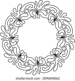 Easy mandala like flower or star, basic and simple mandalas Coloring Book for adults, seniors, and beginner. Digital drawing. Floral. Flower. Oriental. Book Page. Vector.