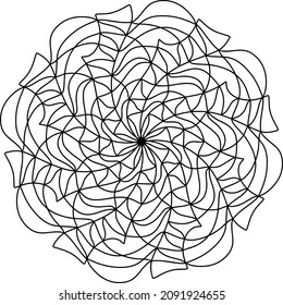 Leichte Mandala wie Blume oder Stern, einfaches mandalas Farbbuch für Erwachsene, Senioren und Anfänger. Digitale Zeichnung. Blume. Blume. Orientalisch. Buchseite. Vektorgrafik.