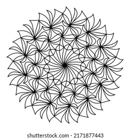 Easy mandala like flower or star, basic and simple mandalas Coloring Book for adults, seniors, and beginner. Digital drawing. Floral. Flower. Oriental. Book Page. Vector.