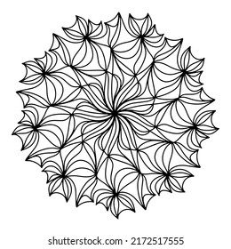 Easy mandala like flower or star, basic and simple mandalas Coloring Book for adults, seniors, and beginner. Digital drawing. Floral. Flower. Oriental. Book Page. Vector.