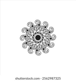 Easy mandala like flower or star, basic and simple mandalas Coloring Book, beginner.