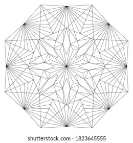 Easy mandala like star, basic and simple mandalas coloring book for adults, seniors, and beginner. Digital drawing. Floral. Flower. Oriental. Book Page. Vector.