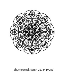 Easy Mandala Simple Mandalas Flowers Coloring Stock Vector (Royalty