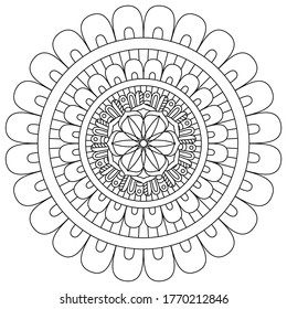 Easy Mandalas Pattern Adult Coloring Page Easy Flowers Doodles for Kids, Seniors and all ages who begins to practice the skill of coloring.