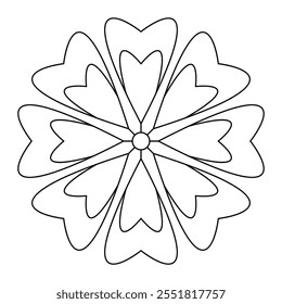 Einfache Mandalas für Entspannung, Meditation Färbung, Vektordatei Tattoo Design, Wandkunst, einfache Mandalakunst, Design für eine Tapete Paint Shirt und Fliese Sticker Design, Vektordatei