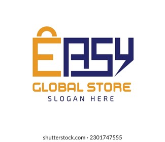 El logotipo de fácil mercado para tiendas y aplicaciones electrónicas