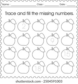 Easy mathematics worksheet for kids  (missing number 1)