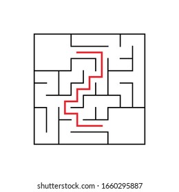 Easy maze. Game for kids. Puzzle for children. Labyrinth conundrum. Find the right path. Vector illustration.