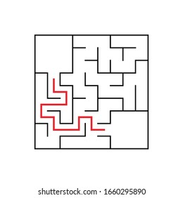 Easy maze. Game for kids. Puzzle for children. Labyrinth conundrum. Find the right path. Vector illustration.