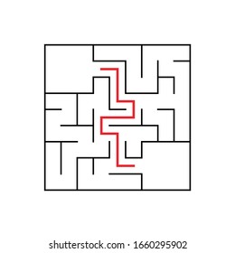 Easy Maze. Game For Kids. Puzzle For Children. Labyrinth Conundrum. Find The Right Path. Vector Illustration.