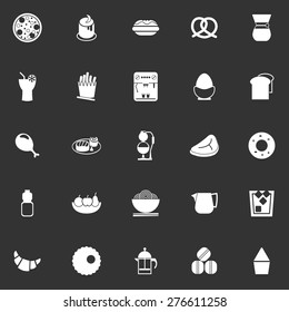 Easy meal icons on gray background, stock vector