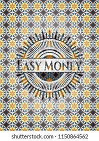 Easy Money arabic emblem. Arabesque decoration.