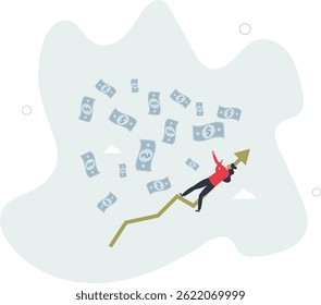Easy money, passive income earn money while sleeping, get rich quick or success investment, earning from stock market, mutual fund or crypto concept, character life .