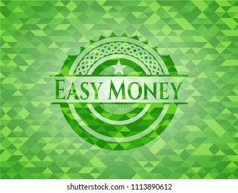  Easy Money realistic green mosaic emblem