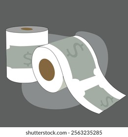 Easy Money Support Toilet Paper Financial Concept