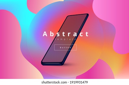 Easy neon wavy pink background with smartphone 
