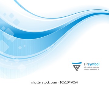 Easy neutral symbol - air, water. Logo design template for company.  Vector.