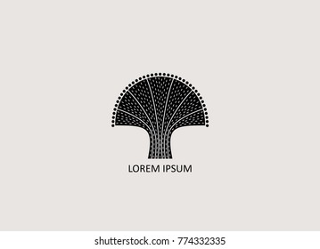 Easy neutral symbol - stylized tree. Logo design template for company.  Vector.