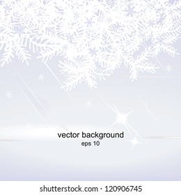 Easy New Year's background with snowflakes. A vector.