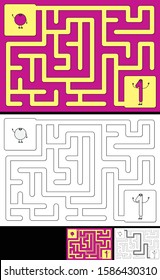 Easy number maze for kids with a solution - worksheet for learning numbers - recognizing number 1