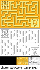 Easy number maze for kids with a solution - worksheet for learning numbers - recognizing number 9
