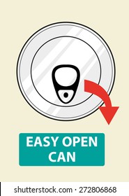 Easy Open Can Key Ring Instruction Label Editable Clip Art