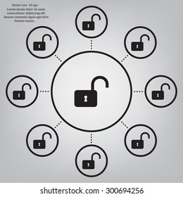 Easy open lock icon